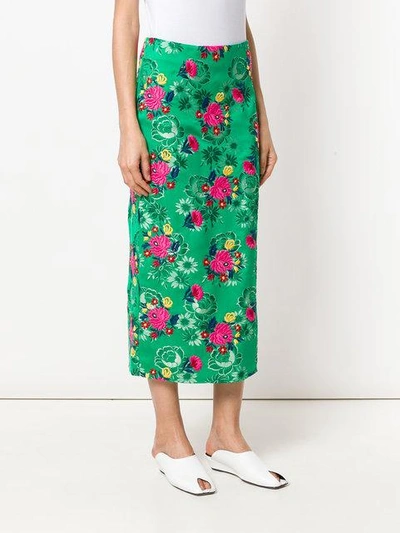Shop Marni Floral Embroidered Straight Skirt
