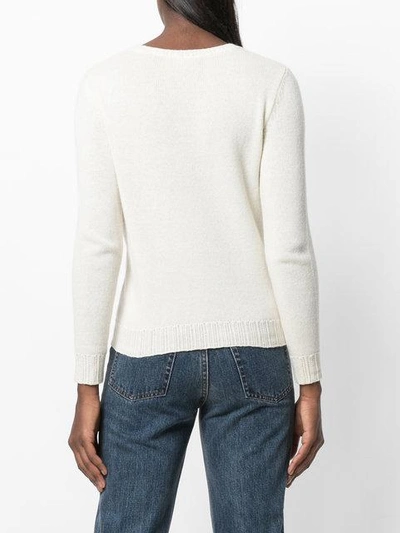 Shop Apc Long Sleeved Perforated Top In Neutrals