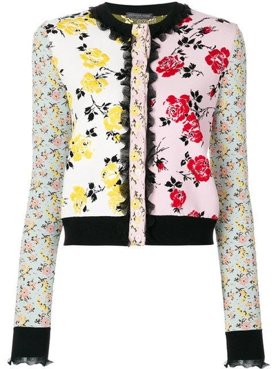 Shop Alexander Mcqueen Floral Patchwork Jacquard Jacket In Multicolour