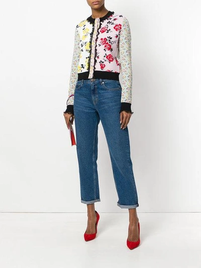 Shop Alexander Mcqueen Floral Patchwork Jacquard Jacket In Multicolour