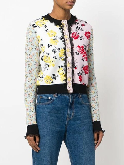 Shop Alexander Mcqueen Floral Patchwork Jacquard Jacket In Multicolour