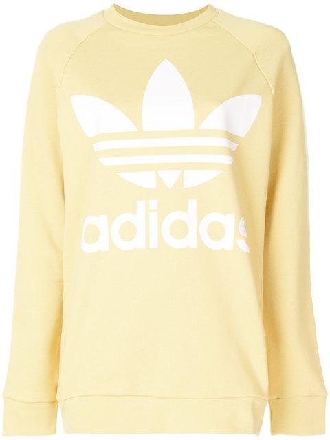 adidas originals trefoil oversized sweatshirt in yellow