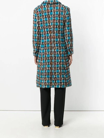 Shop Marni Tweed Coat - Multicolour