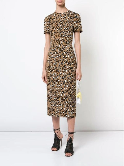 Shop Diane Von Furstenberg Dvf  Tailored Midi Dress - Brown