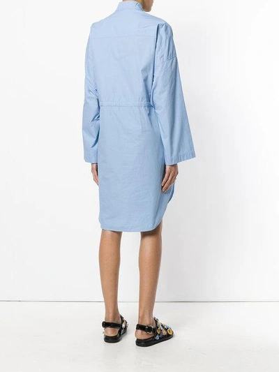 Shop Cedric Charlier Tie Waist Shirt Dress In Blue