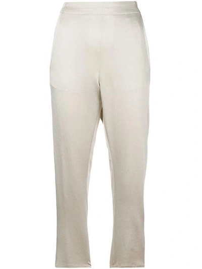 Shop Ann Demeulemeester Cropped Trousers In Neutrals
