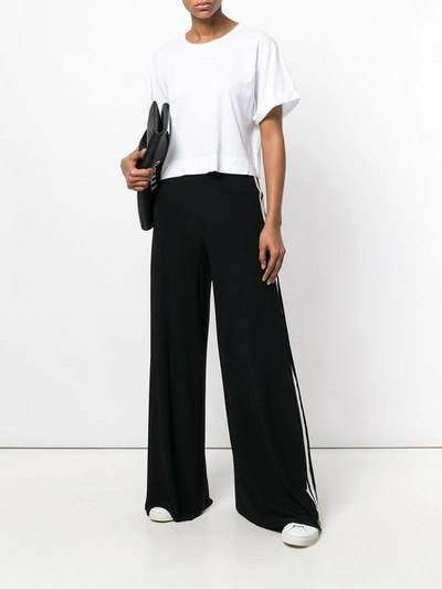 Shop Norma Kamali Wide Leg High Waisted Trousers In Black