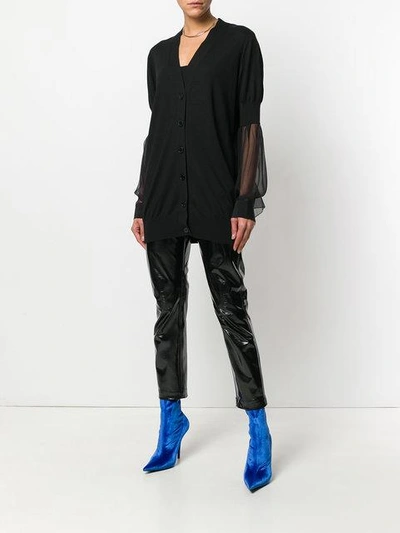 Shop Givenchy Sheer Sleeve Cardigan