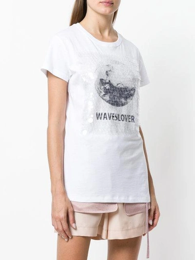 Shop Valentino Waveslover T-shirt In White
