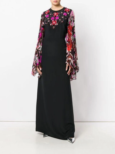 Shop Emilio Pucci Floral Embroidered Maxi Dress