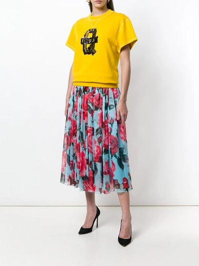 Shop Dolce & Gabbana Sequin Embroidery T-shirt - Yellow