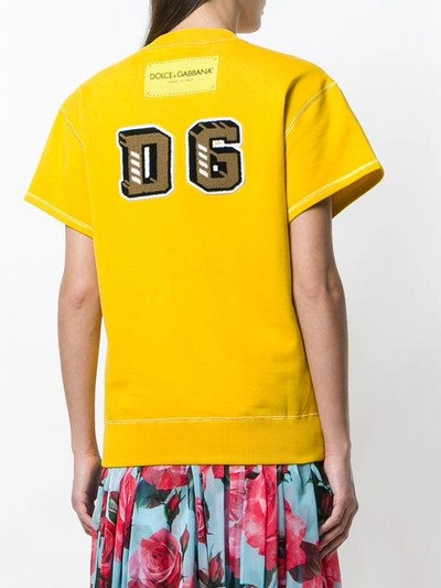 Shop Dolce & Gabbana Sequin Embroidery T-shirt - Yellow