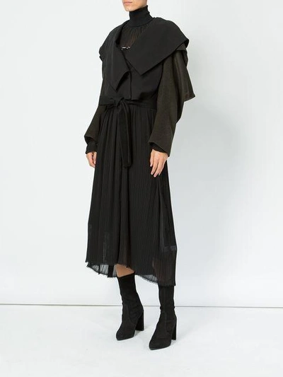 Shop Litkovskaya Oversized Sheer Coat - Black