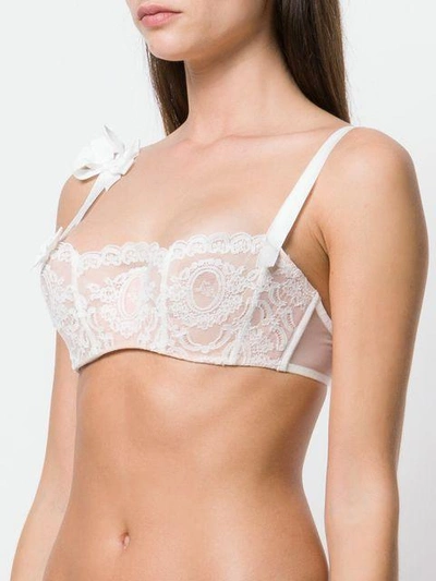 Shop Chantal Thomass Scalloped Lace Bra In White