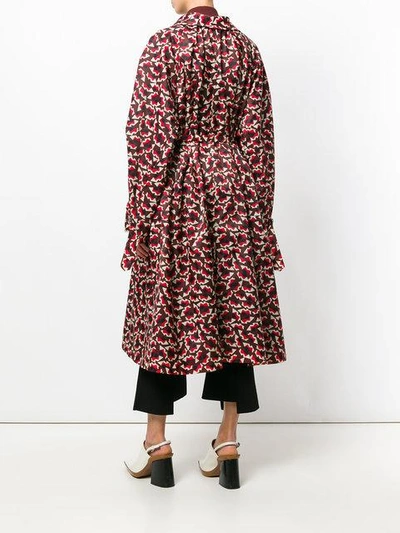 Shop Marni Geometric Patterned Trench Coat In Multicolour