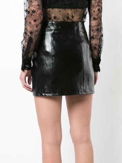 Shop Amiri Moto Leather Mini Skirt - Black