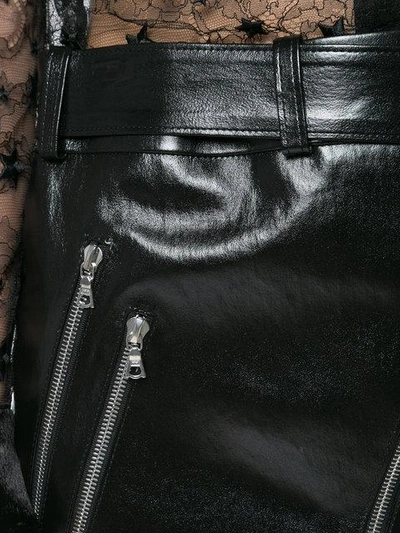 Shop Amiri Moto Leather Mini Skirt - Black