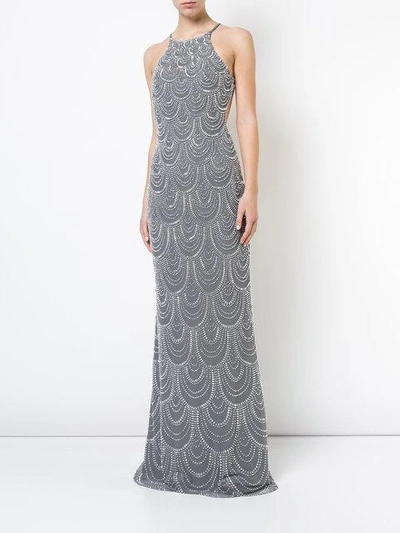 Shop La Femme Beaded Embellished Dress - Grey