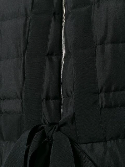 Shop Moncler Collarless Padded Coat - Black