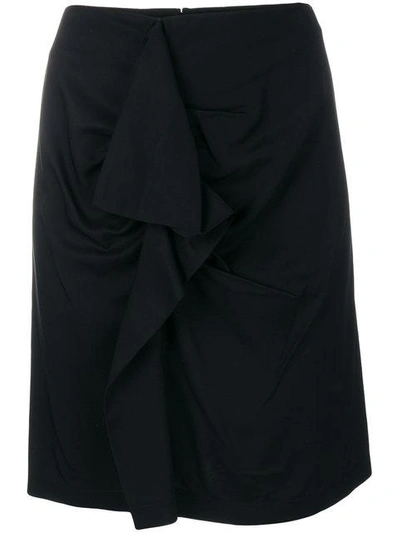 Shop Carven Ruffled Pencil Skirt - Black
