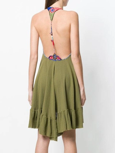 Shop Anjuna Embroidered Bib Dress In Green