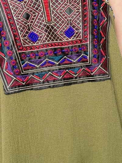 Shop Anjuna Embroidered Bib Dress In Green