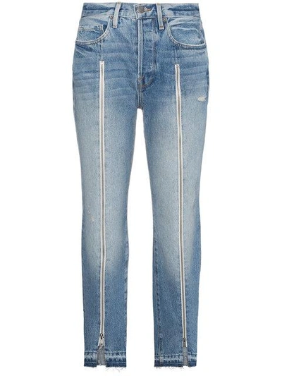 Shop Frame Le Original Zip Front Jeans In Blue