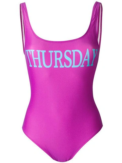 Shop Alberta Ferretti Rainbow Week Swimsuit In Pink