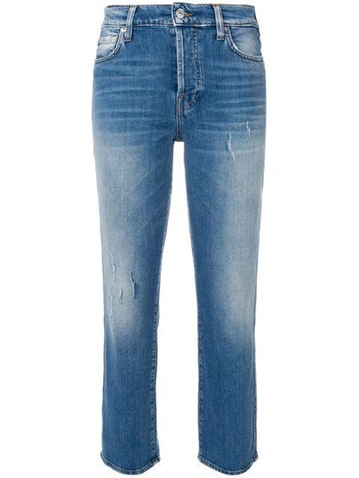 Shop 7 For All Mankind Cropped Straight Leg Jeans