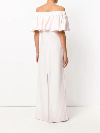 Shop Maison Rabih Kayrouz Off-shoulder Long Dress - Pink & Purple