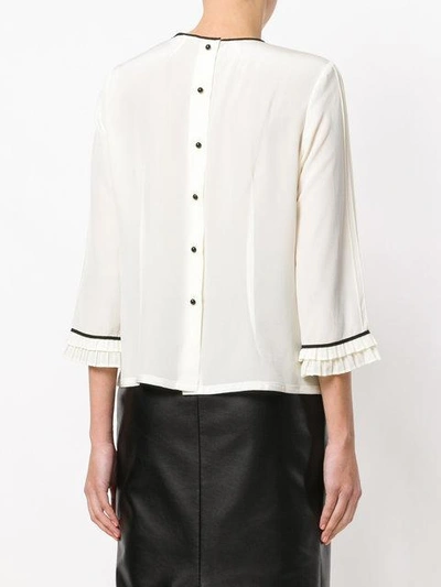 Shop Marc Jacobs Pleated Ruffled Detail Blouse In White