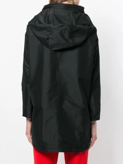 Shop Herno Oversized Hooded Jacket In Black