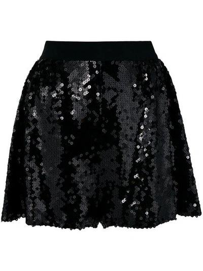 Shop Paco Rabanne Sequin Shorts - Black