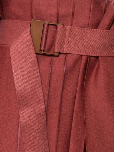 Shop Issey Miyake Drop Crotch Pleated Trousers In Red