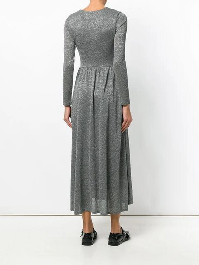 Shop Alexa Chung Key-hole Flared Dress In Grey
