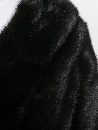 Shop Liska Cropped Fur Jacket In Brown