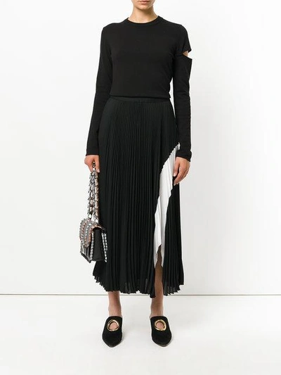 Shop Proenza Schouler Crepe Pleated Skirt - Farfetch In Black/white