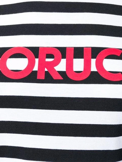 Shop Fiorucci Striped Logo T-shirt In White