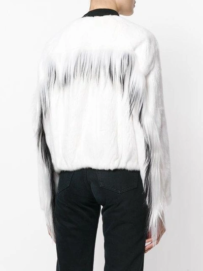 Shop Cara Mila Falcon White Mink Bomber