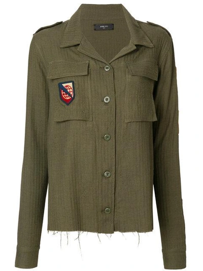 Shop Amiri Patch-appliqué Military Shirt In Green