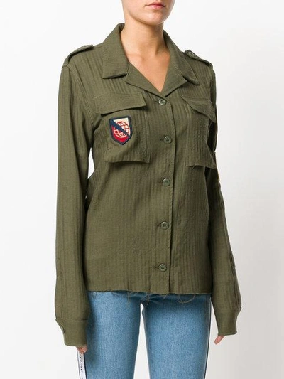 Shop Amiri Patch-appliqué Military Shirt In Green
