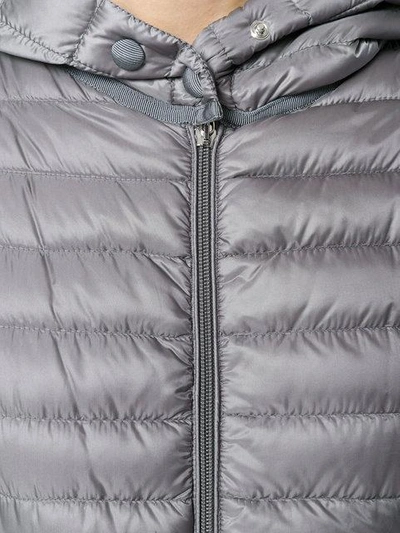 Shop Moncler Zipped Padded Coat - Grey