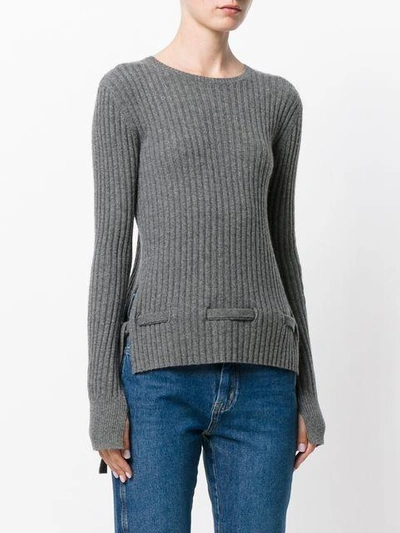 Shop Cashmere In Love Cashmere Belted Sweater In Grey