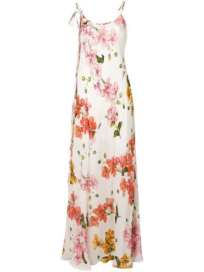Shop Pinko Floral Print Dress In Multicolour