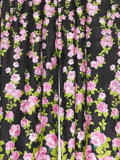 Shop Gucci Climbing Roses Print Pajama Trousers In Black
