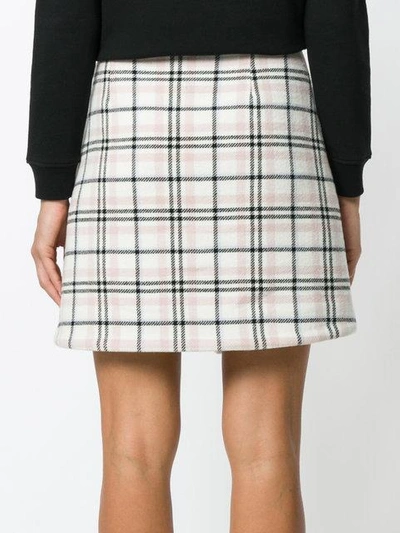 Shop Carven Checked Wrap Skirt In Neutrals