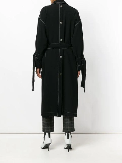 Shop Loewe Belted Duster Coat - Black