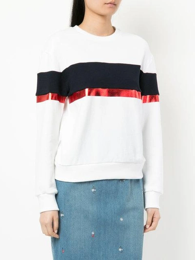 Shop Guild Prime Contrast Stripe Sweatshirt - White