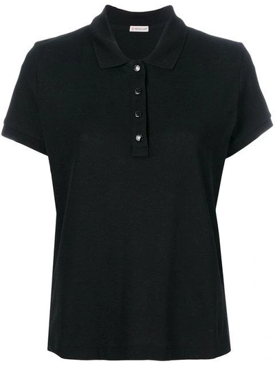 Shop Moncler Classic Fitted Polo Shirt In Black