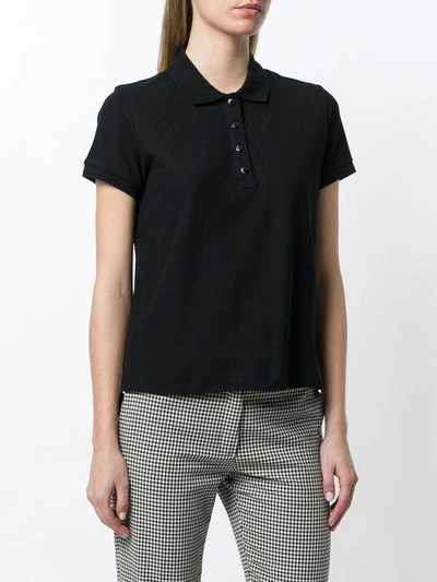 Shop Moncler Classic Fitted Polo Shirt In Black